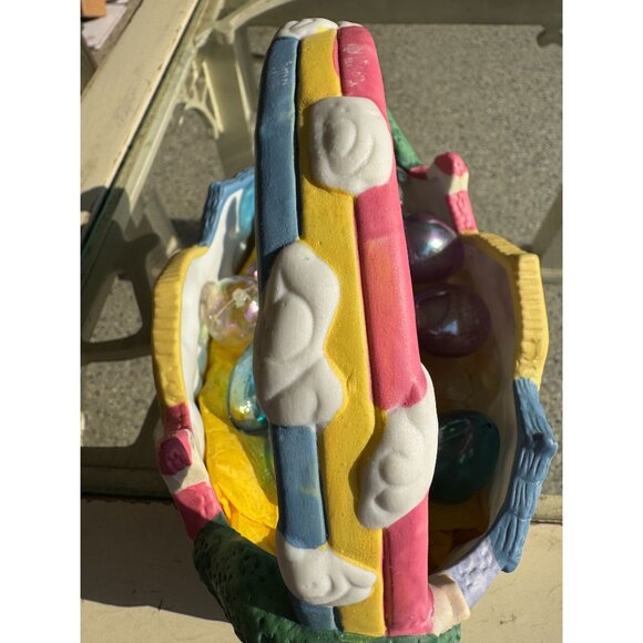 Vintage 1995 Porcelain Easter Basket with Eggs and Bunny - Picture 10 of 14